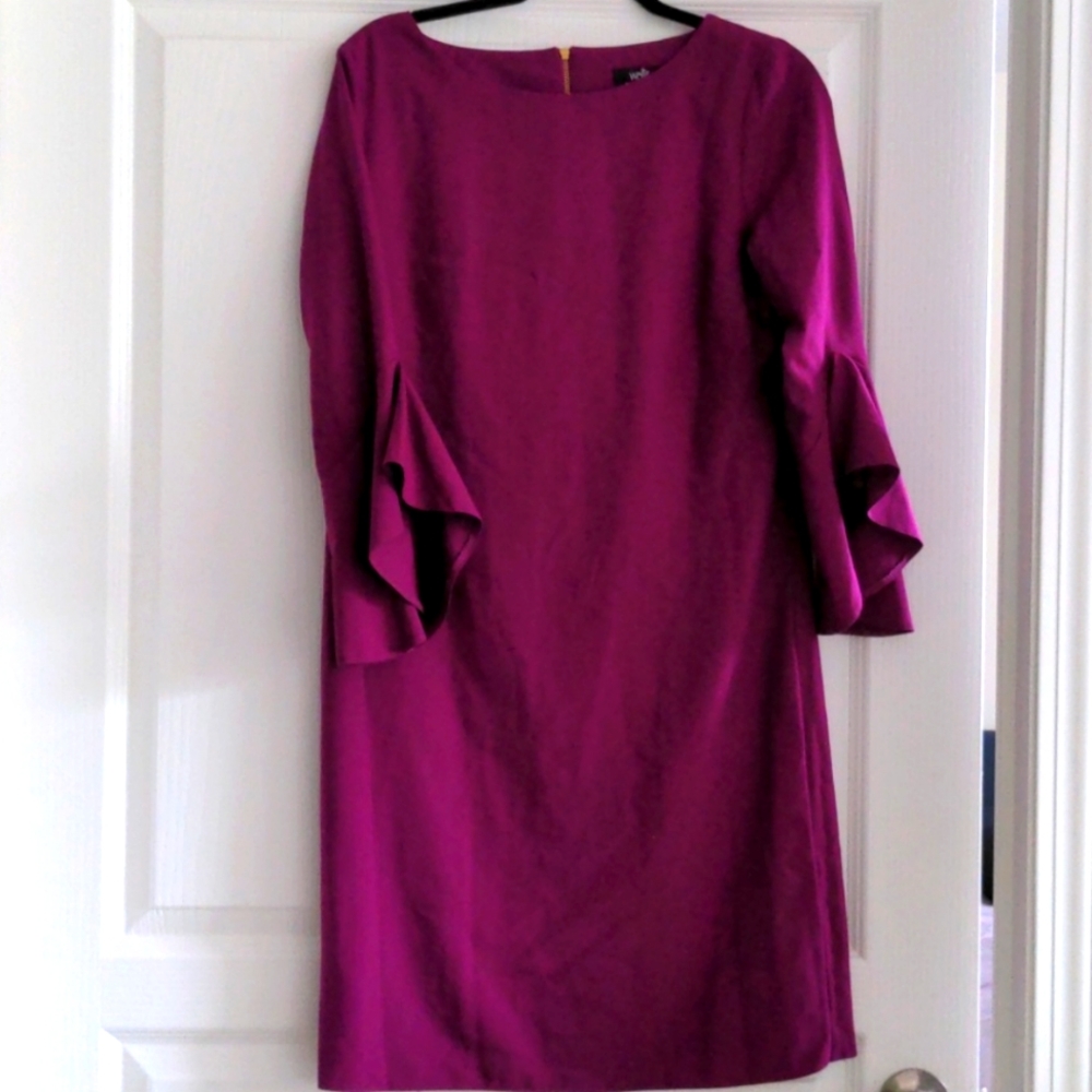 Deep purple Wallis dress with butterfly sleeves